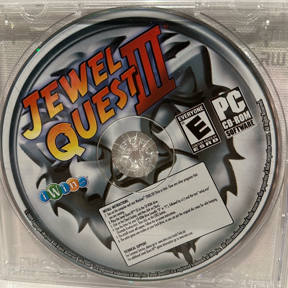 Used iWin Jewel Quest II PC CD-ROM Software Game. Rated E